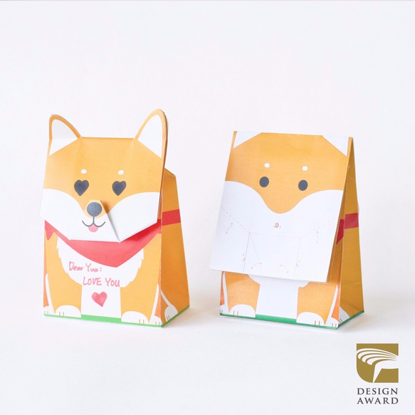 動物禮物包裝紙袋- 柴犬哈士奇 (L尺寸) 第6張的照片