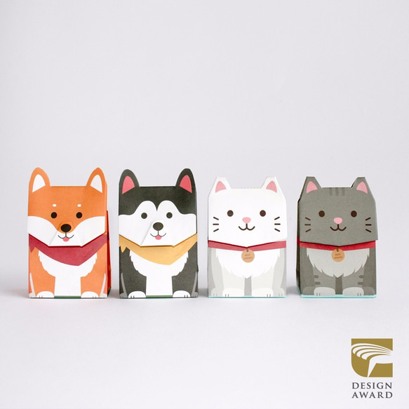 動物禮物包裝紙袋- 灰貓 (S尺寸) 第4張的照片