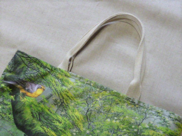 リアル野鳥プリントのトートバッグ 4枚目の画像