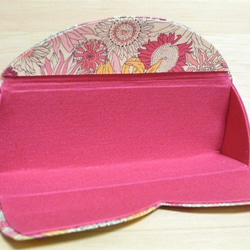 【受注制作・サイズ変更可】メガネケース（194）リバティスモールスザンナ(ピンク）×ピンクリネン 3枚目の画像