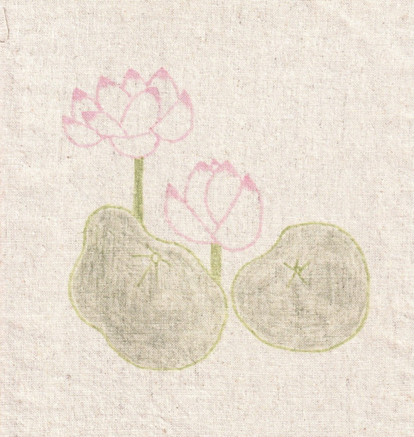☆全機種対応　手描き染め　蓮の花の手帳型スマホケース　 4枚目の画像