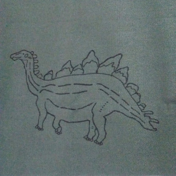 恐竜　ピアニカバック　8号帆布　黄緑(sold)　緑(sold)　深緑 6枚目の画像