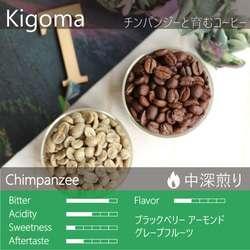 【在庫少】"チンパンジーと育むコーヒー" キゴマ 200g タンザニア 立体的で肉厚な印象　コーヒー豆 2枚目の画像
