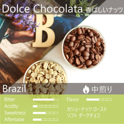 【在庫少】ドルチェ チョコラータ 200g ブラジル "優しいローストナッツの風味" コーヒー　自家焙煎 人気 2枚目の画像