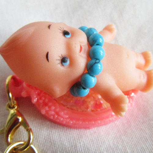 訳あり品□お菓子のおまけみたいなキューピーちゃん（ターコイズ 