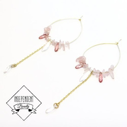 Rose Quartz Drop Hoop 2枚目の画像