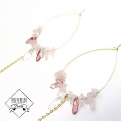 Rose Quartz Drop Hoop 3枚目の画像