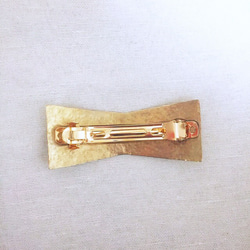 真鍮 リボン バレッタ 2枚目の画像