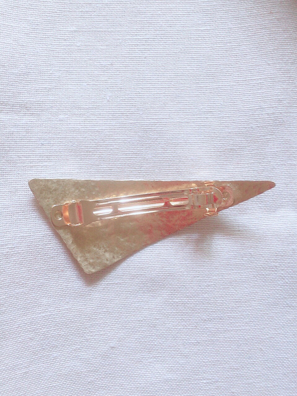 真鍮 三角形 バレッタ 3枚目の画像