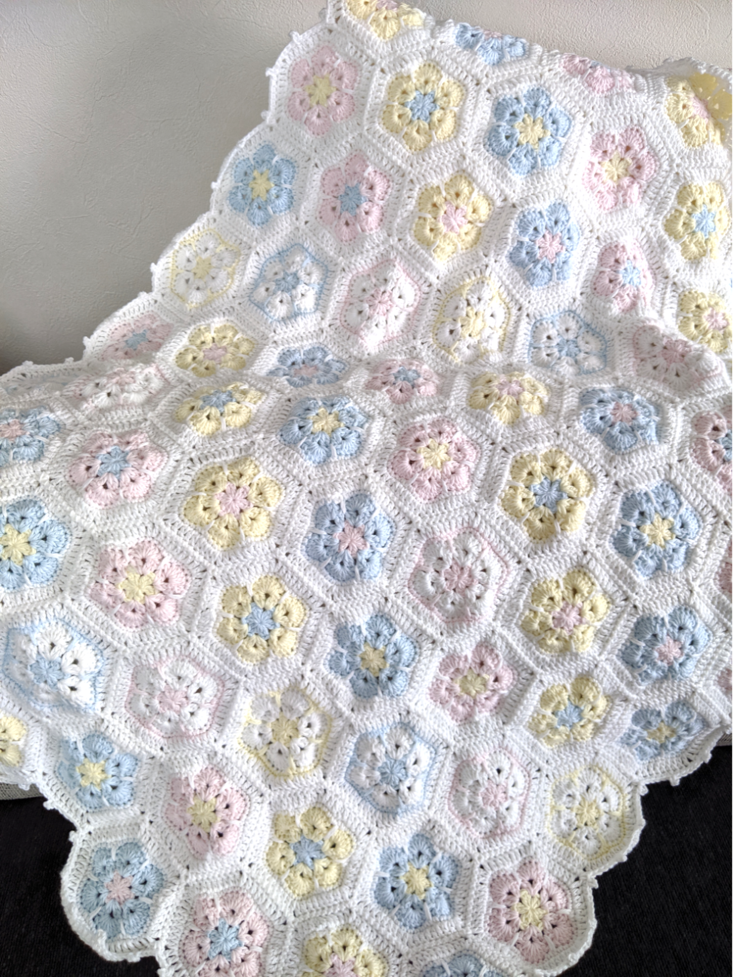 【サイズが選べる】ふわふわベビーブランケット*しあわせ／おくるみ／コットン100