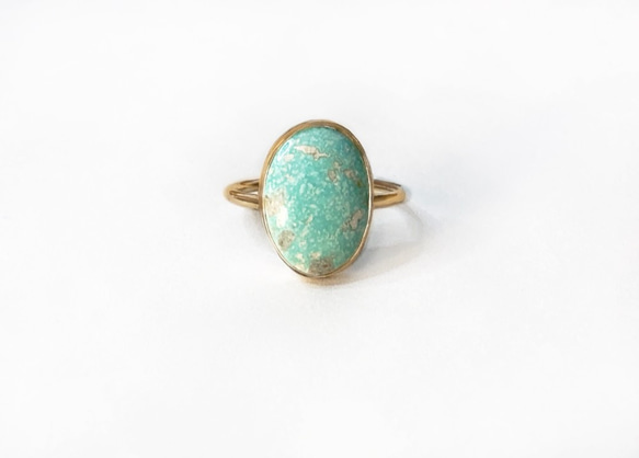 一点もの k18 Persian Turquoise Egg リング No.3/ 受注制作 1枚目の画像