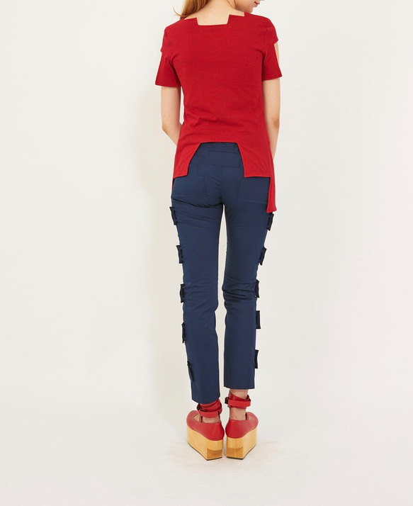 【90%セール】ブロックTシャツ【red/M】 5枚目の画像