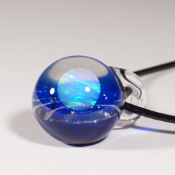 【Yasuda Glass】 ガラスの小宇宙　クリスタルオパール ペンダント　No.TC1457C 3枚目の画像