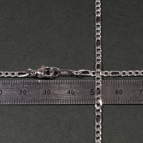 費加洛式(1長3短鍊)銀項鍊（2.9mm/70cm） 第2張的照片