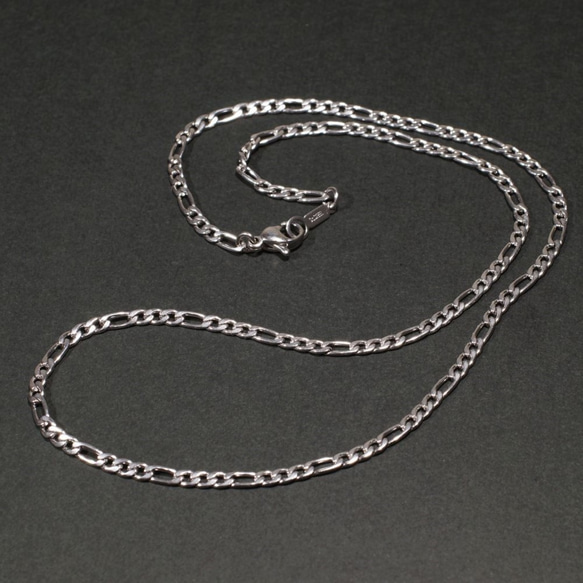 費加洛式(1長3短鍊)銀項鍊（2.9mm/45cm） 第1張的照片