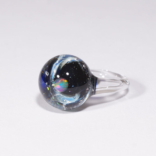 【Ｓ】ガラスの小宇宙　オパールリング　ペンダント　ブレスレッド S】ガラスの小宇宙 オパールリング ペンダント ブレスレッド S