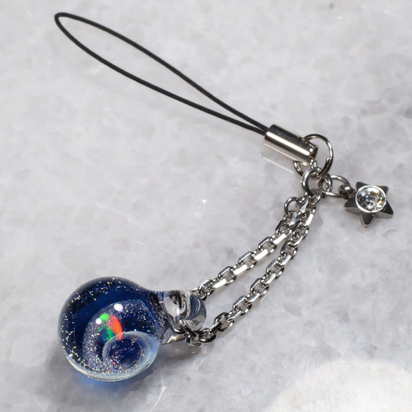 ガラスの小宇宙 レインボーオパール ストラップ Yasuda Glass；No