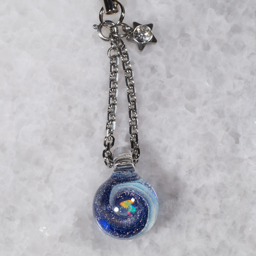 ガラスの小宇宙 レインボーオパール ストラップ Yasuda Glass；No