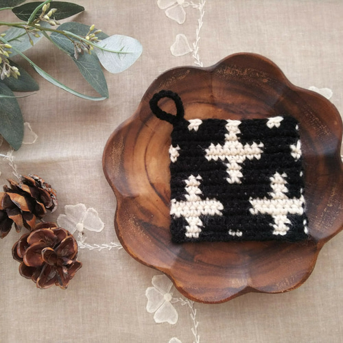 北欧 クロス柄 しずく柄 エコたわし アクリルたわし 2枚セット その他