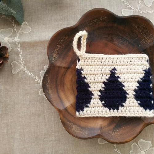 北欧 クロス柄 しずく柄 エコたわし アクリルたわし 2枚セット その他