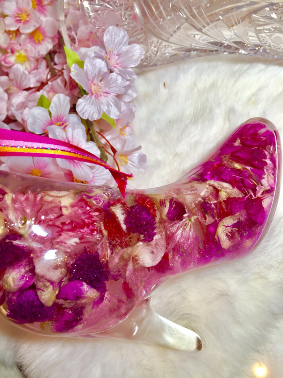 売り切れ❣️ガラスの靴 ヒール シンデレラ ハーバリウム フラワリウム ボタニカル 姫 可愛い 2枚目の画像