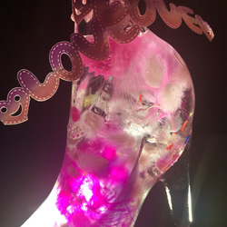 ポイント有り ハーバリウム フラワー プレゼント ギフト グレー ピンク 靴 シンデレラ ガラス 3枚目の画像