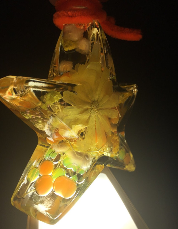 星 フラワー  ハーバリウム  花 プレゼント 誕生日 ギフト インテリア 花瓶 スター 黄色 イエロー インテリア 5枚目の画像