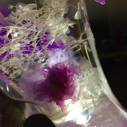 ハーバリウム  紫 パープル  花 花瓶 インテリア フラワー 飾り 誕生日 おばあちゃん 感謝 祝い 2枚目の画像