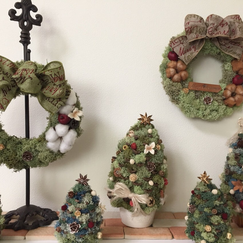 おっきな松ぼっくりのモスツリー〜グリーン〜 リース Leaf-Dew 通販