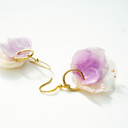 <玫瑰> 秋冬紫色玫瑰耳環 第8張的照片