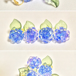 【再販】〜和菓子風〜 紫陽花寒天のピアス＊大サイズ 2枚目の画像