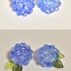 【再販】〜和菓子風〜 紫陽花寒天のピアス＊中サイズ 2枚目の画像