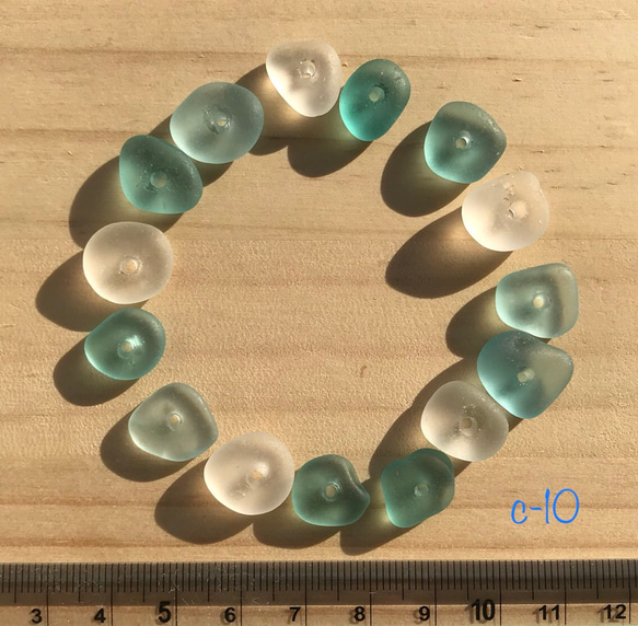 sale】2色のあじさいと小鳥たち＊シーグラスアート☆天然石