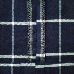 【受注製作】播州織 秋冬起毛 大きな格子のチェックスカート 紺 5枚目の画像