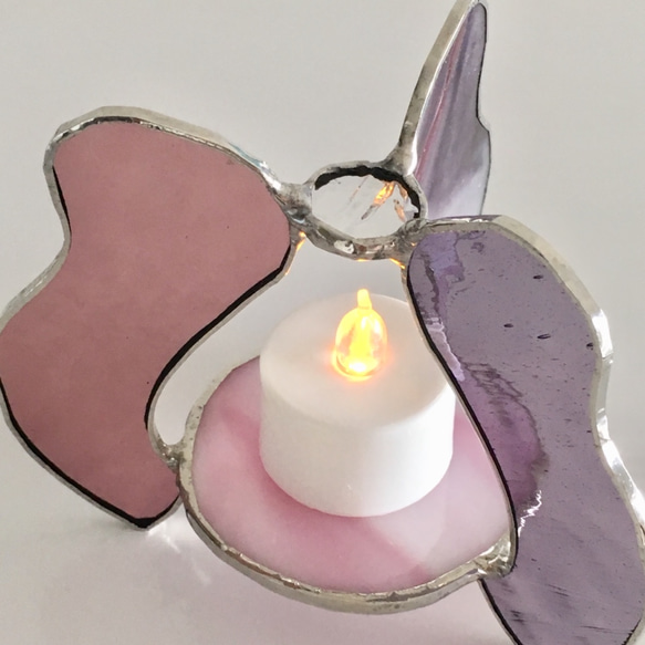 『キャンドルナイト』LEDライト ホルダー  ウェイブ②系　ピンクパープル ベイビュー 6枚目の画像