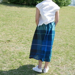 スリランカの手織りコットンギャザースカート 3枚目の画像