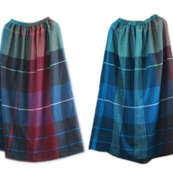 スリランカの手織りコットンギャザースカート 4枚目の画像