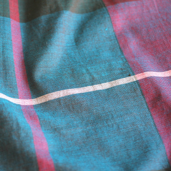 スリランカの手織りコットンギャザースカート 6枚目の画像