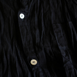 再販★クリンクルコットンスタンドカラーシャツワンピース【ブラック】 9枚目の画像