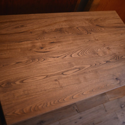 無垢クリ（栗の木）インダストリアル・アイアン脚テーブル・アンティーク仕上げ 2枚目の画像