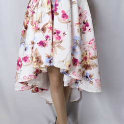 フィッシュテールスカート　花柄　ピンク 2枚目の画像