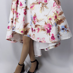 フィッシュテールスカート　花柄　ピンク 3枚目の画像