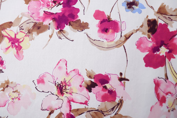 フィッシュテールスカート　花柄　ピンク 8枚目の画像