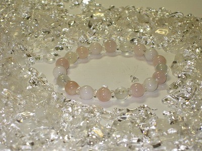 ☆モルガナイトとミルキーホワイトアクアマリン、ホワイトトパーズ、天然水晶のブレスレット☆特別浄化済