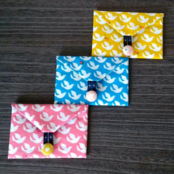 封筒型カードケース＊鳥＊ピンク 5枚目の画像