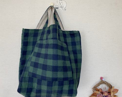 チェック柄トートバッグ 専用出品 チェック柄トートバッグ |エスコス