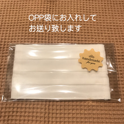 布製プリーツマスク白　ノーズワイヤーなし　小さめ、子供、女性サイズ2枚組 6枚目の画像