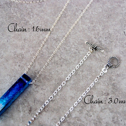 【最終1点】Silver925　青い結晶　バーペンダント。縦型 5枚目の画像