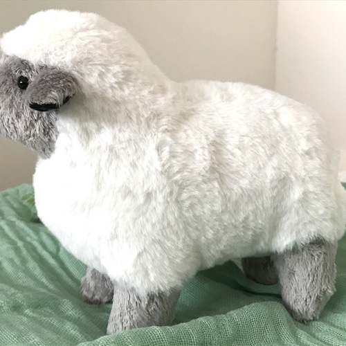 ぬいぐるみ⑥サフォーク種のようなふわふわひつじさん＊ホワイトグレー