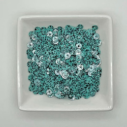 Spangle「ターコイズプリント」4ｍｍ 5g　SP74-TqP4 ビーズ刺繍　スパンコール　オートクチュール刺繍　 5枚目の画像